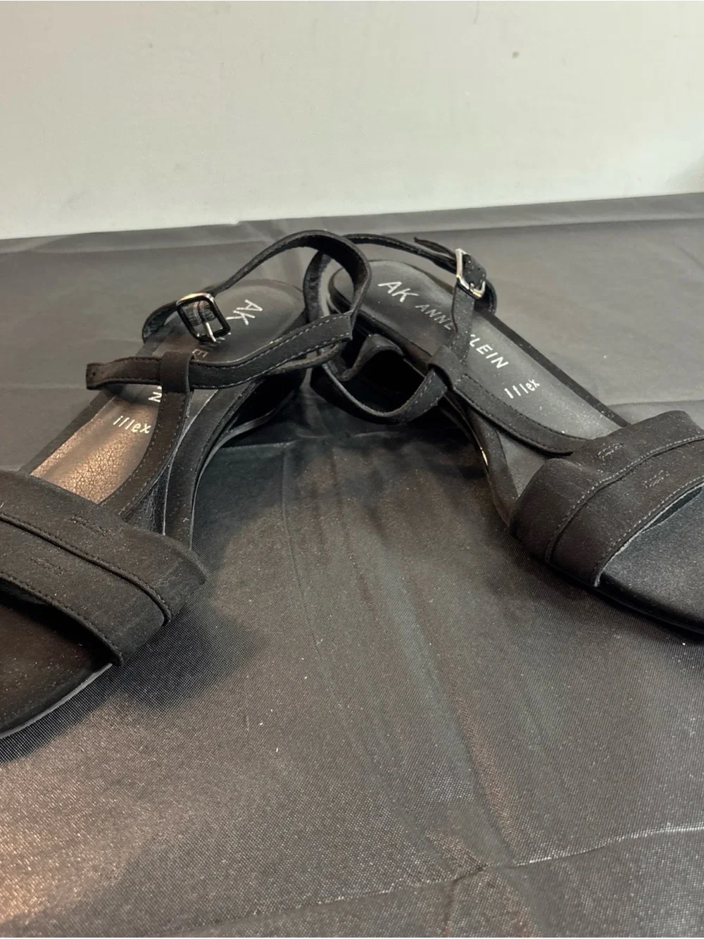 Anne Klein Black Ankle-Strap Sandals. Sz 7.5. 9/17